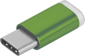 Фото 1/2 GCR-UC3U2MF-Green, GCR Переходник USB Type C   MicroUSB 2.0, M/F, Зеленый