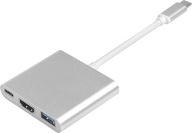 Фото 1/2 GCR-AP24, GCR Переходник USB Type C на HDMI + USB 3.0 (USB 3.2 Gen 1) + TypeC