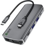 GCR-VHUSDA45, GCR Док-станция TypeC 10 в 1 на HDMI + VGA + RJ45 + USB 3.0 (USB ...