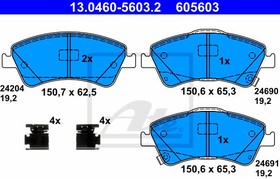 Фото 1/6 13.0460-5603.2, Колодки тормозные дисковые передн, TOYOTA: AURIS 2.0 D-4D/2.2 D 06-, AURIS 2.0 D-4D 12-, AURIS TOURI