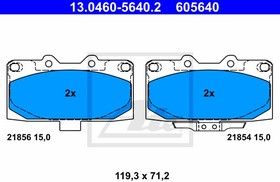 13.0460-5640.2, Колодки тормозные дисковые передн, SUBARU: IMPREZA Наклонная задняя часть 2.0 i WRX 4WD/2.5 WRX 02-0
