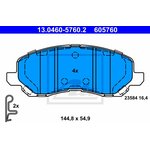 13.0460-5760.2, Колодки тормозные дисковые передн, CHRYSLER: SEBRING 2.0 CRD/2.0 VVT/2.4 VVT/2.7 VVT/3.5 AWD 07-10,