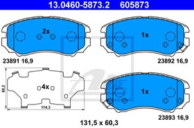 13-0460-5873-2, Колодки торм.пер./датч.