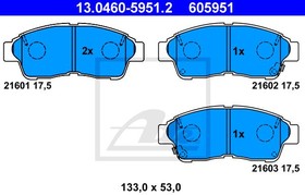 13046059512, Колодки тормозные дисковые передн, TOYOTA: CARINA E 1.6/1.6 16V/1.6 GLI/1.8/2.0 D/2.0 GLI/2.0 i 92-9