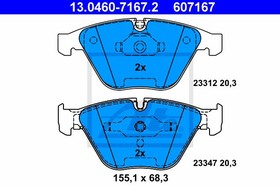 13.0460-7167.2, Колодки тормозные дисковые передн, BMW: 1 купе M 07-, 3 M3 4.0 05-11, 3 кабрио M3 06-, 3 купе M/M GT