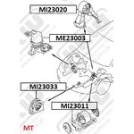 MI23020, ОПОРА ДВИГ MITSUBISHI Outlander CU5W 02-06 Rear MT