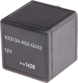 Фото 1/2 V23134A0052G243, PCB Mount Automotive Relay, 12V dc Coil Voltage, 40A Switching Current, SPDT