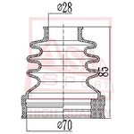 ASBT-INFF1, Пыльник ШРУСа (К-кт без смазки) 28x62x85