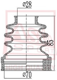 ASBT-INFF1, Пыльник ШРУСа (К-кт без смазки) 28x62x85