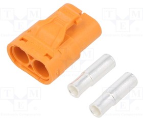 LCB30-F, Plug; DC supply; LC; female; PIN: 2; for cable; soldering; orange
