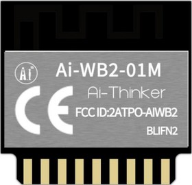 Фото 1/2 Ai-WB2-01M, Ai-WB2-01M 2.7 3.6V WiFi and Bluetooth Module, IEEE 802.11 b/g/n ADC, GPIO, I2C, SPI, UART