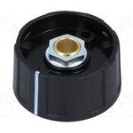 Rotary knob, 6 mm, plastic, black, Ø 31 mm, H 15.5 mm, A2631060