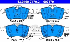 13.0460-7179.2, Колодки тормозные дисковые передн, OPEL: ASTRA H 1.2/1.3 CDTI/1.4/1.4 LPG/1.6/1.6 Turbo/1.7 CDTI/1.8