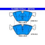 13046072162, Колодки тормозные дисковые передн, BMW: 1 120 d/120 i 04-12 ...