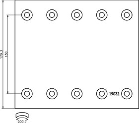 1903234, Накладка тормозной колодки BPW 420х180 стандарт (19032) комплект на ось (8шт.) (GOLD) TEXTAR