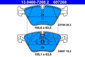 13.0460-7268.2, Колодки тормозные дисковые передн, BMW: 5 518 d/520 d/520 d xDrive/520 i/523 i 10-, 5 Touring 518 d/