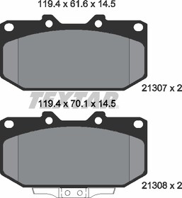 2130701, Колодки тормозные дисковые передн NISSAN: 300 ZX 90-95, SUBARU: IMPREZA 00-, IMPREZA универсал 00-