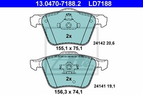 13047071882, Колодки тормозные дисковые передн, CERAMIC, VOLVO: XC90 2.5 T/3.2/3.2 AWD/D3/ D5/D5/T6 02-