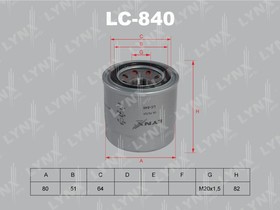 Фото 1/3 LC840, Фильтр масляный SUBARU Impreza 1.5-2.5 96 /Legacy 2.0-2.5 96 /Forester 2.0-2.5 97