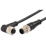 120066-8833, Cordset, Black, Straight / Angled, 4A, 22AWG, 5m ...