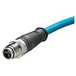 1203410305, Ethernet Cables / Networking Cables M12 CAT6A CORDSET BLUE PUR AWG26 5M