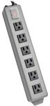 6SP, Waber Power Strip 6-Outlet Industrial 5-15R 5-15P 6ft Cord