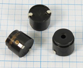 Зуммер магнитоэлектрический без генератора, 16x14, напряжение 1.5В, сопротивление 27 Ом, частота 2.048 кГц, 2C, KPM-G1601AS, KEPO