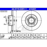 24011002011, Тормозной диск задн. AUDI 100 90- A6 95- SKODA SUPERB 02- VW PASSAT ...