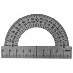 Транспортир 10 см, 180 градусов, металлический, ПИФАГОР, 210637