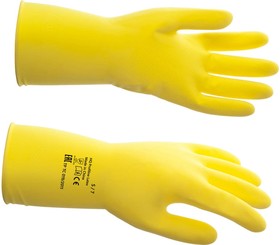 Фото 1/3 Латексные многоразовые перчатки HQ Profiline, желтые, р-р M 73584