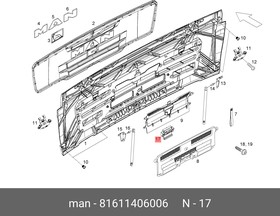 81611406006, Замок капота MAN TGA TGX TGS