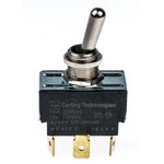 2GM51-73, Toggle Switch, Panel Mount, On-Off-On, DPDT, Tab Terminal, 250V ac