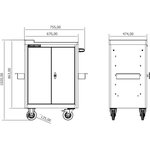 Передвижной шкаф WAGON без инструментов, 2 полки 8210326001