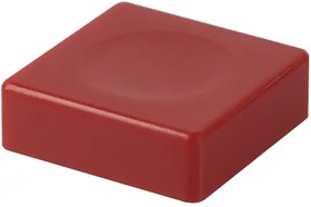 4JRED, Square, Concave Pushbutton Switch Cap - Snap Fit - Red.