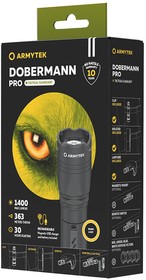 Фото 1/5 F07501W, Фонарь светодиодный Armytek Dobermann Pro Magnet USB, 1400 лм, теплый свет, аккумулятор