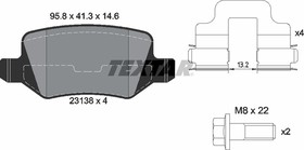 2313803, Колодки тормозные дисковые задн MERCEDES-BENZ: A-CLASS 97-04, A-CLASS 04-, VANEO 02- с противошумной пластиной Q+