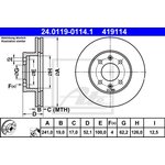 24.0119-0114.1, 24.0119-0114.1_диск тормозной передний!\ Hyundai Accent 1.3-1.6 94