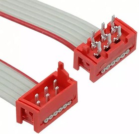 Фото 1/3 2205069-3, Micro-MaTch Series Flat Ribbon Cable, 6-Way, 1.27mm Pitch, 200.5mm Length, Micro-MaTch IDC to