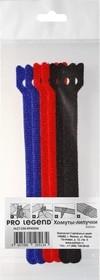 Хомут-липучка (стяжка) 150х12 мм, 6 шт., черный, синий, красный PL9601