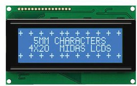 Фото 1/2 MC24005A6W-BNMLW-V2, MC24005A6W-BNMLW-V2 A Alphanumeric LCD Display, Blue on White, 2 Rows by 40 Characters, Transmissive