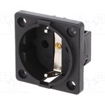 10584-0S, Разъем: питания AC; гнездо; 2P+PE; 250ВAC; 16А; черный