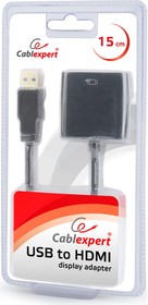 Фото 1/2 Конвертер USB 3.0 - HDMIA-USB3-HDMI-02, AM/HDMI V1.4, черный, блистер, A-USB3-HDMI-02
