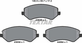 2363801, К-кт дисковых колодок CHRYSLER VOYAGER IV 00-08, DODGE CARAVAN 00-07, JEEP CHEROKEE 01-08,