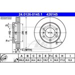 24.0126-0145.1, Диск тормозной передн, MITSUBISHI: PAJERO CLASSIC 2.5 TD/3.2 ...