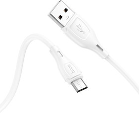 USB кабель HOCO X61 Ultimate silicone USB - Micro USB 2.4А 1м белый