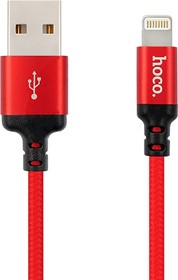 Фото 1/2 Кабель USB HOCO (X14) для iPhone Lightning 8 pin 2м (красный)