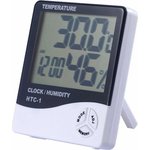 Термометр универсальный цифровой гигрометр HTC-1 / датчик влажности / часы PL6109