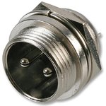 Circular Connector, 2 Contacts, Panel Mount, Miniature Connector, Socket, Male