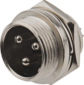 Фото 1/3 Circular Connector, 3 Contacts, Panel Mount, Miniature Connector, Socket, Male