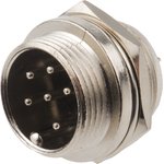 Circular Connector, 6 Contacts, Panel Mount, Miniature Connector, Socket, Male
